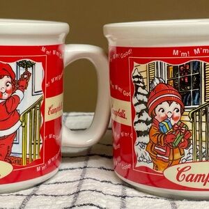Set of 2 Vintage 1998 Campbell's Soup Kids Ceramic Seasons Mugs